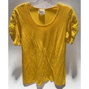 Pretty Rebellious Junior's Shirt Size Large Top Short Lace Center Sleeves